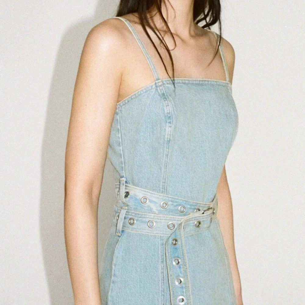 Mango Blue Denim Midi Dress - Picture 2 of 11